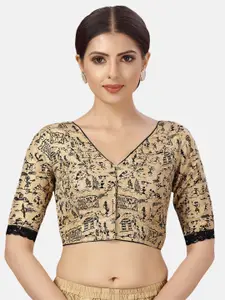 Studio Shringaar Warli Art Printed Saree Blouse