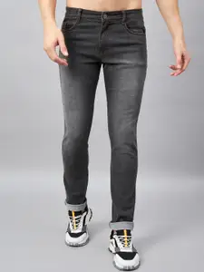 STUDIO NEXX Men Tapered Fit Clean Look Whiskers and Chevrons Heavy Fade Cotton Jeans