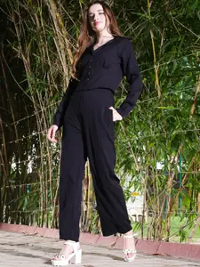 Sera Shirt Collar Top With Trousers