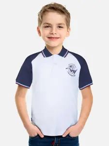 Gini and Jony Boys Colourblocked Polo Collar Cotton T-shirt