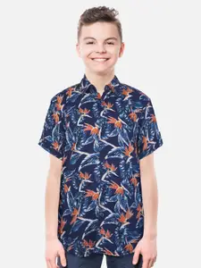 Gini and Jony Boys Floral Printed Spread Collar Casual Shirt