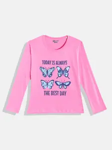 Eteenz Girls Conversational & Typography Printed Premium Cotton T-shirt