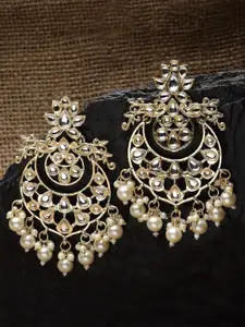 KARATCART Gold-Toned Contemporary Chandbalis Earrings