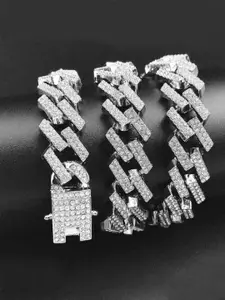 Jewels Galaxy Silver-Plated American Diamond-Studded Necklace