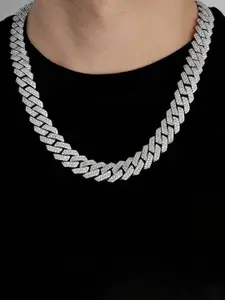 Jewels Galaxy Silver-Plated American Diamond-Studded Necklace