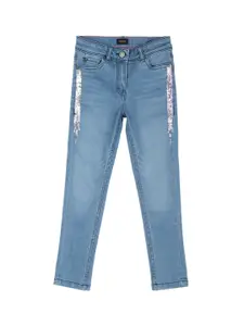 Allen Solly Junior Girls Skinny Fit Embellished Light Fade Clean Look Jeans