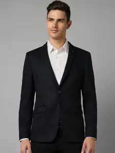 Allen Solly Slim Fit Textured Notched Lapel Collar Single-Breasted Formal Blazer