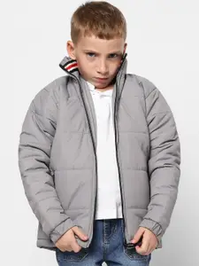 Instafab Boys Grey Windcheater Outdoor Padded Jacket