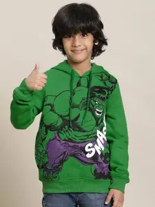 Kids Ville Boys Hulk Printed Hooded Pullover Sweatshirt