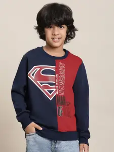 Kids Ville Superman Printed Round Neck Sweatshirt