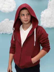 Instafab Boys Hooded Cotton Front-Open Sweatshirt