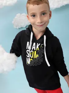 Instafab Boys Typography Printed Hooded Cotton Pullover