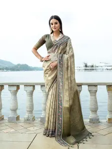 VISHNU WEAVES Woven Design Zari Silk Cotton Saree