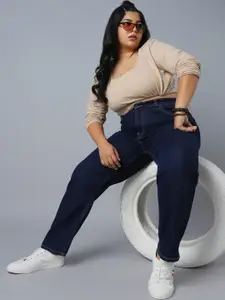 Freeform by High Star Women Plus Size Straight Fit High-Rise Clean Look Stretchable Jeans