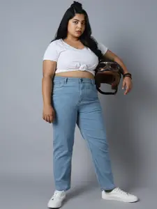 Freeform by High Star Women Plus Size Straight Fit High-Rise Clean Look Stretchable Jeans