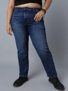 Freeform by High Star Women Plus Size Straight Fit High-Rise Clean Look Stretchable Jeans