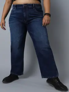 Freeform by High Star Plus Size Women Blue High-Rise Light Fade Stretchable Jeans