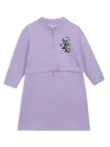 Puma Girl Graphic Printed Super PUMA Cotton A-Line Dress