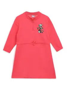 Puma Girl Graphic Printed Super PUMA Cotton A-Line Dress
