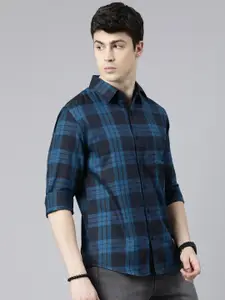Joven Slim Fit Tartan Checked Pure Cotton Casual Shirt