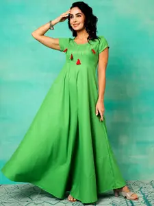 Anouk Green Floral Printed Maxi Dress