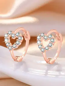 Jewels Galaxy Rose Gold Plated Contemporary Hoop Earrings