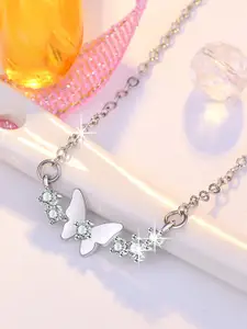 Jewels Galaxy Silver-Plated Brass Necklace