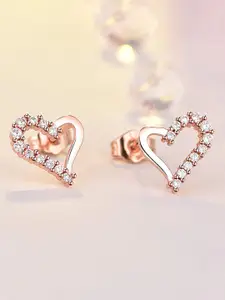Jewels Galaxy Rose Gold-Plated Contemporary Studs Earrings
