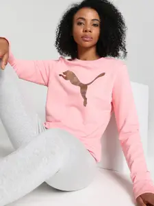 Puma Logo Printed Cotton Pullover Sweatshirt