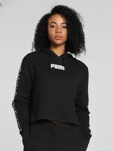 Puma Hooded Cotton Crop Sweatshirt