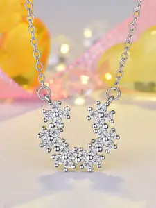 Jewels Galaxy Silver-Plated American Diamond Studded Necklace