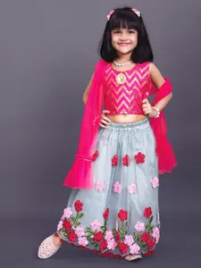 BAESD Girls Thread Work Ready to Wear Lehenga & Blouse With Dupatta
