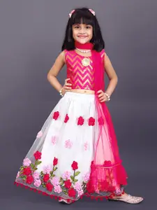 BAESD Girls Embroidered Ready to Wear Lehenga & Blouse With Dupatta