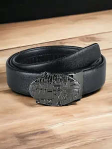 The Roadster Lifestyle Co. Men Black Textured Vegan Leather Belt