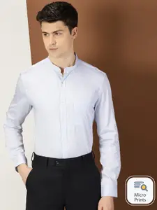 INVICTUS Original Slim Fit Stripes Band Collar Cotton Formal Shirt