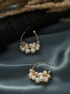 ISHKAARA Gold-Plated Contemporary Half Hoop Earrings