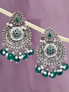 OOMPH Floral-Shaped Stone & Beaded Chandbalis