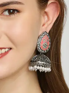 OOMPH Dome-Shaped Kundan-Studded Jhumkas