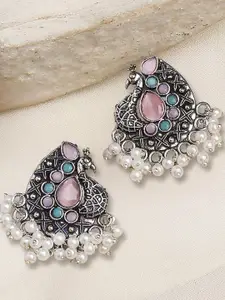 OOMPH Peacock Shaped Drop Earrings