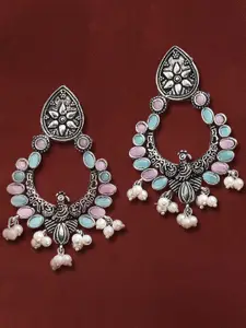 OOMPH Peacock Shaped Chandbalis Earrings