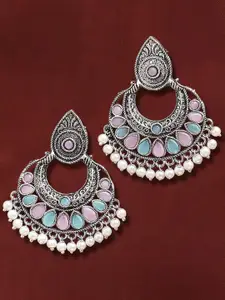 OOMPH Peacock Shaped Chandbalis Earrings