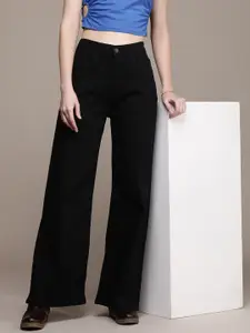 The Roadster Life Co. Women Wide Leg High-Rise Stretchable Jeans