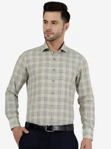 Greenfibre Slim Fit Tartan Checked Cotton Formal Shirt