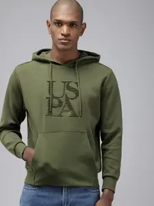 U.S. Polo Assn. Brand Logo Embossed Hooded Sweatshirt