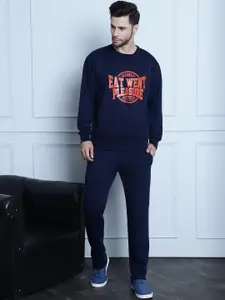 VIMAL JONNEY Typography Printed Round Neck Sweatshirt With Trouser