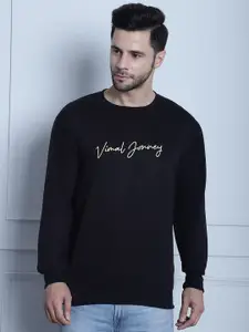 VIMAL JONNEY Typography Printed Fleece Sweatshirt
