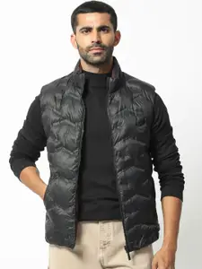 RARE RABBIT Men Cog Puffer Mock Collar Reversible Jacket