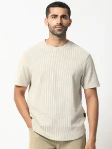 RARE RABBIT Ribbed Slim Fit Cotton T-Shirt