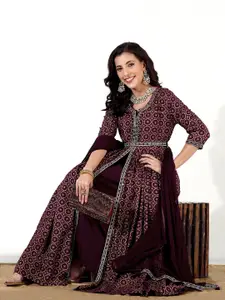Anouk Ethnic Motifs Printed Kurta With Dupatta