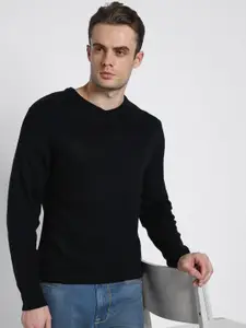 Dennis Lingo V-Neck Long Sleeves Pure Acrylic Pullover